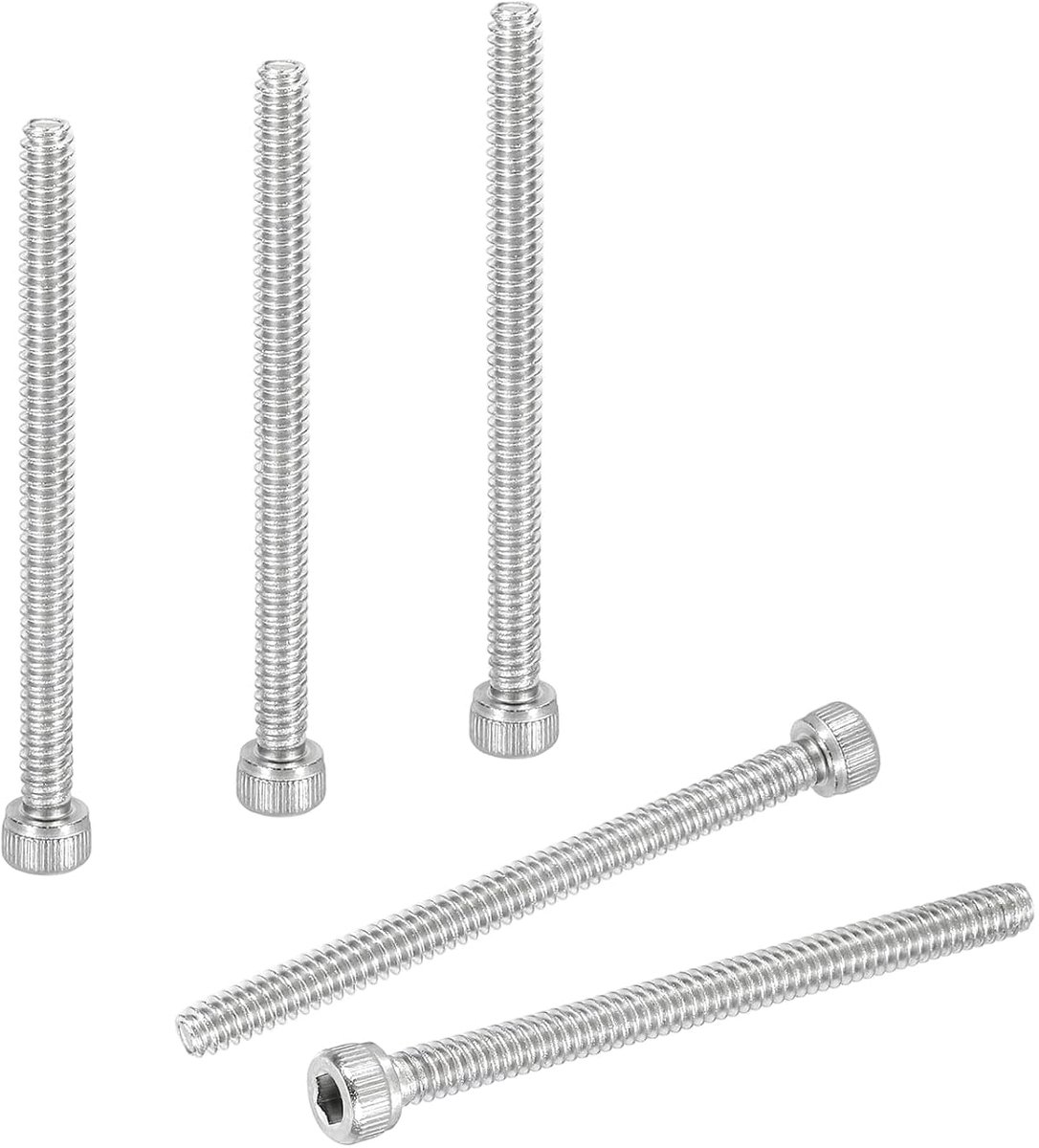 20 stuks 304 roestvrij stalen cilinderschroeven met binnenzeskant schroeven #6-32 x 1-3/4", UNC grove volledige schroefdraad cilinderkopschroeven set voor mechanische auto fiets meubels