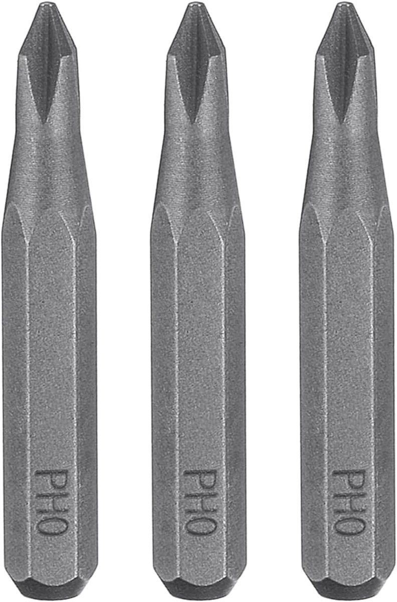 3 stuks schroevendraaierbits Phillips PH0 5/32 inch zeskant 28 mm lengte kruiskop magnetische zeskantige bits van staal S2 voor elektrische schroevendraaiers handmatige precisiereparaties