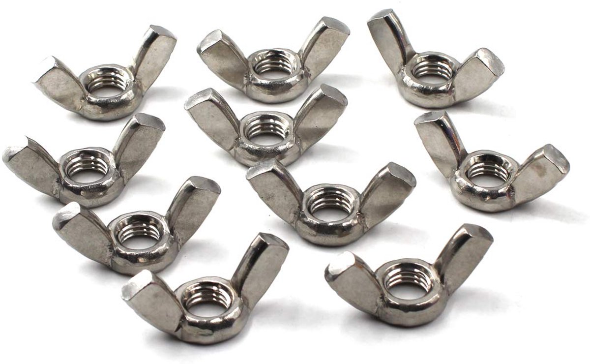 Wing Moer 304 Roestvrij Staal Draad Moer Hand Twist Moer (Pack van 50)
