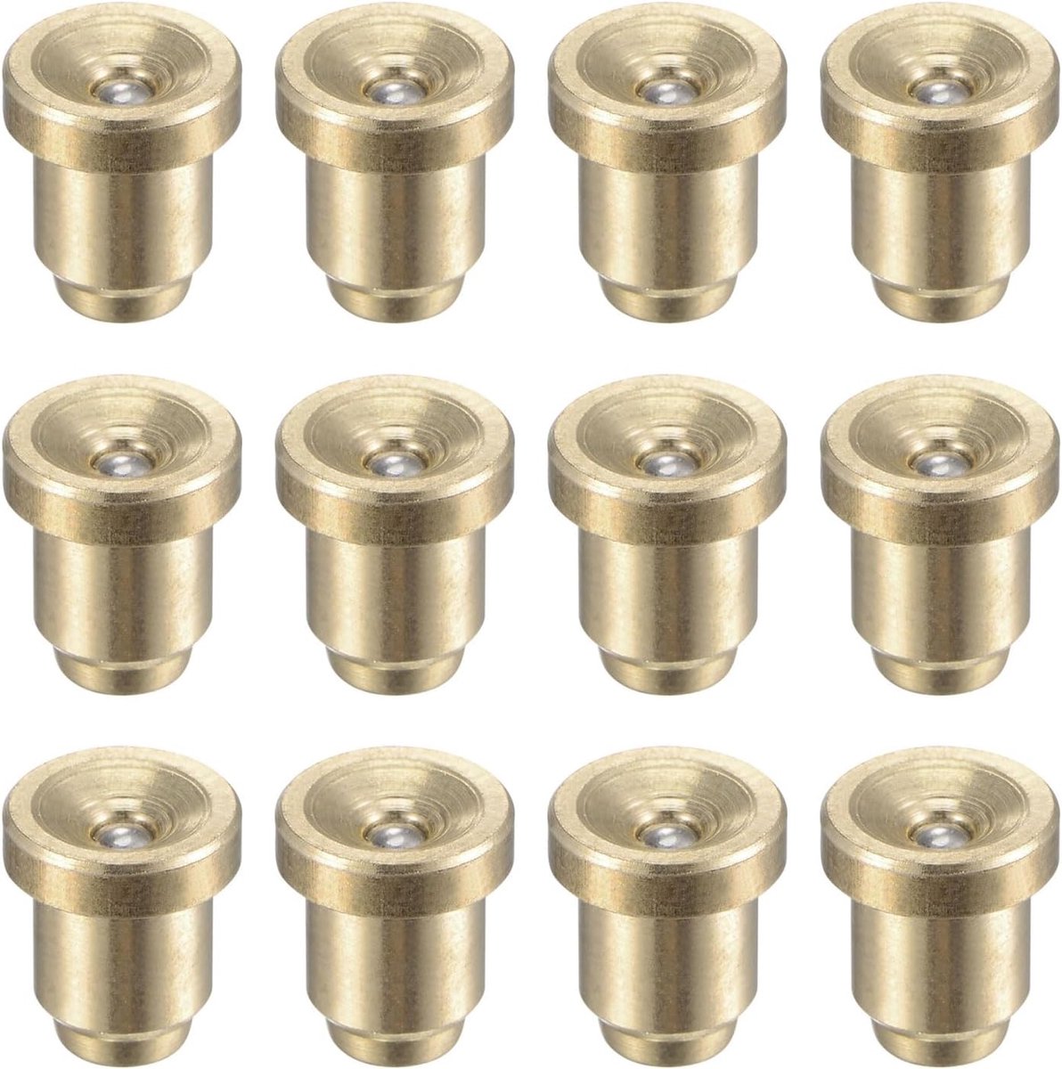 Flens knop messing beker vet 6 mm kogelolie voor smeersysteem 12 stuks