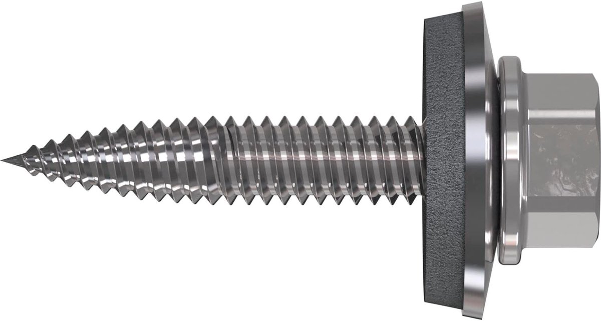 plaatschroeven RP-T2 Plus plaatschroeven 4,5x25 met zeskantkop en E14 afdichting, bimetaal A2, verzinkt staal - 100 stuks