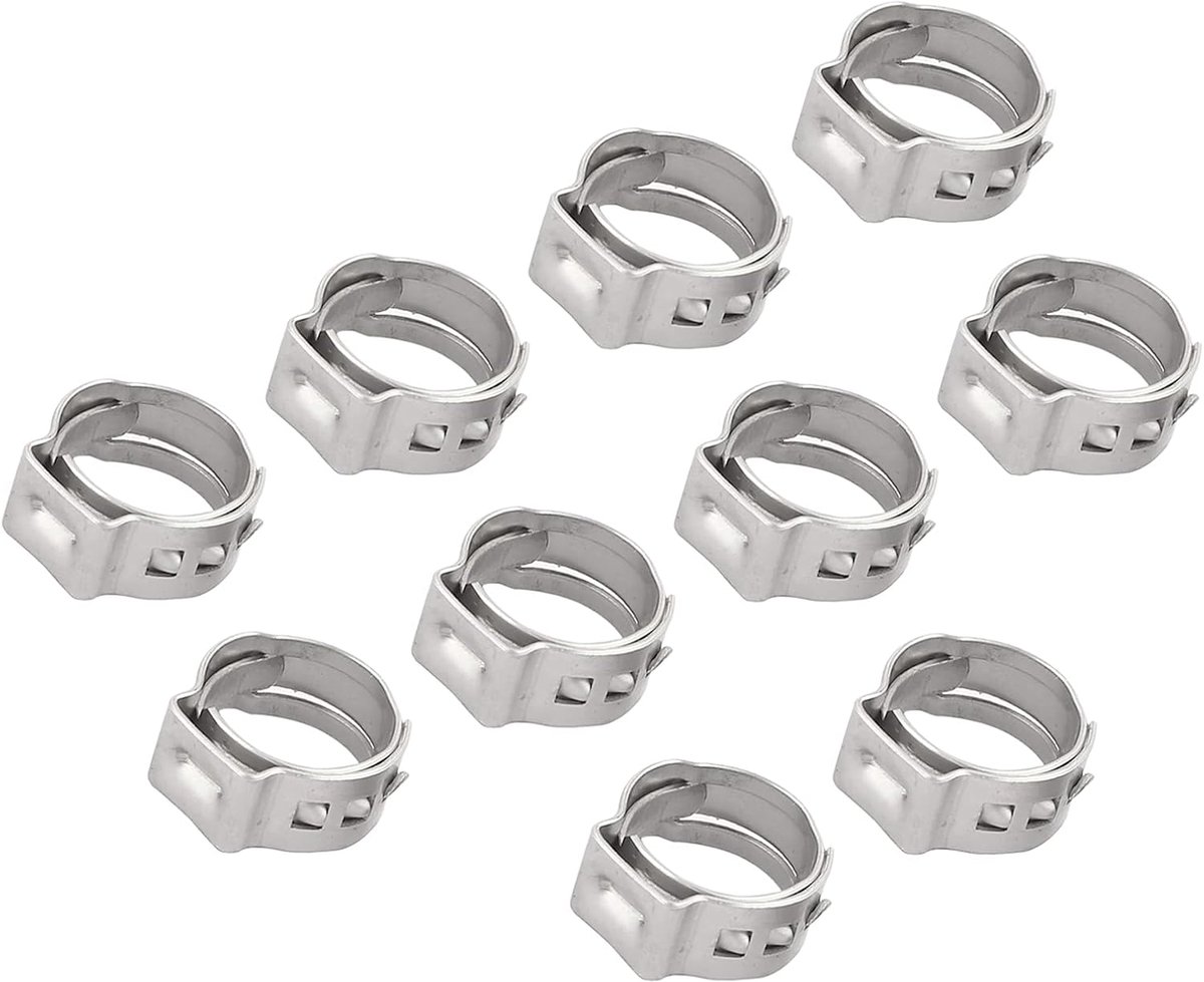Buisklemmen met één oor (10,3 mm - 12,8 mm/0,41 inch - 0,5 inch), 304 roestvrij stalen buisklemmen, voor huis, tuin, buisbevestiging