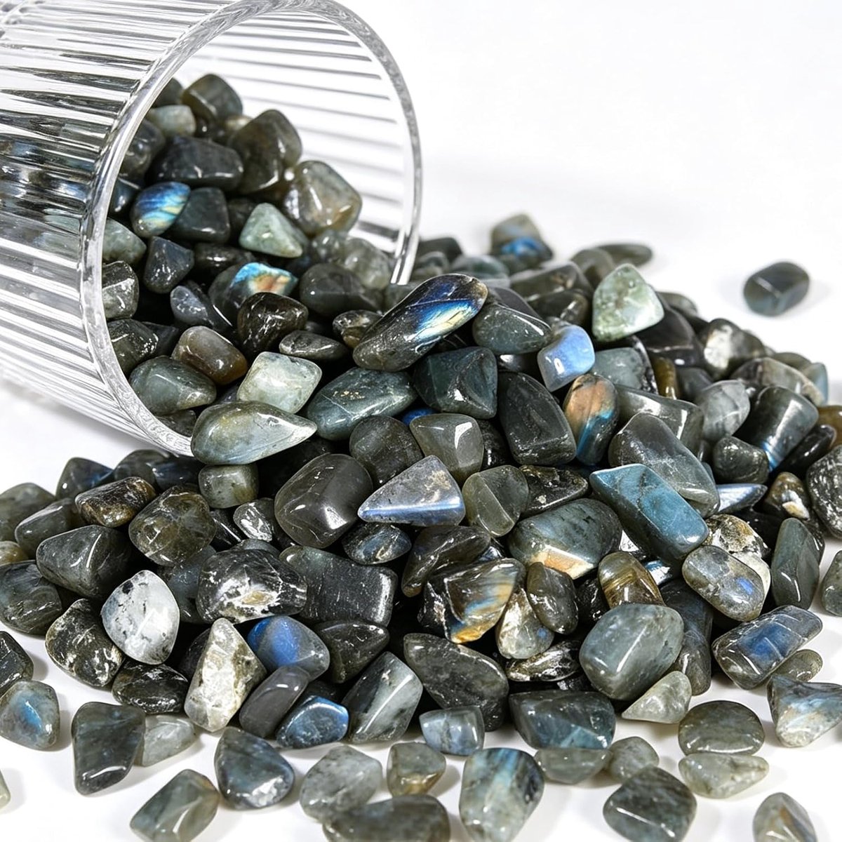 Edelstenen, 400 g, trommelstenen, kleine edelstenen, sierstenen voor decoratie voor aquaria, bloempotten, sieraden maken en woondecoratie (blauw-zwart)