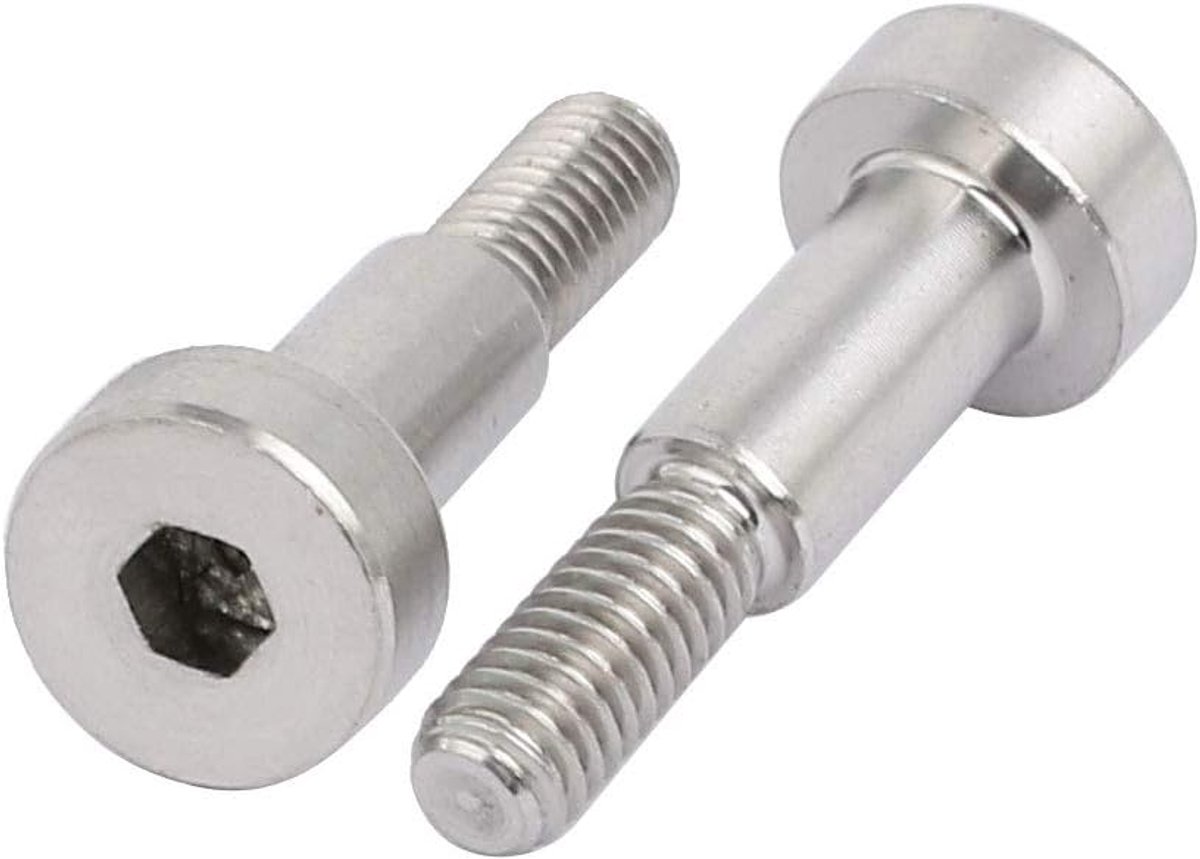 sourcing map 5 stuks Schouderbout 5 mm Ø 10 mm lange schouder schroefdraad M4
