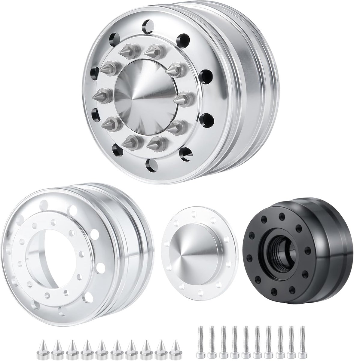 Metalen voorwiel velgen wielnaven voor Tamiya 1/14 aanhanger tractor klimmen RC truck upgrade, 2 stuks/set (kogellager hub)