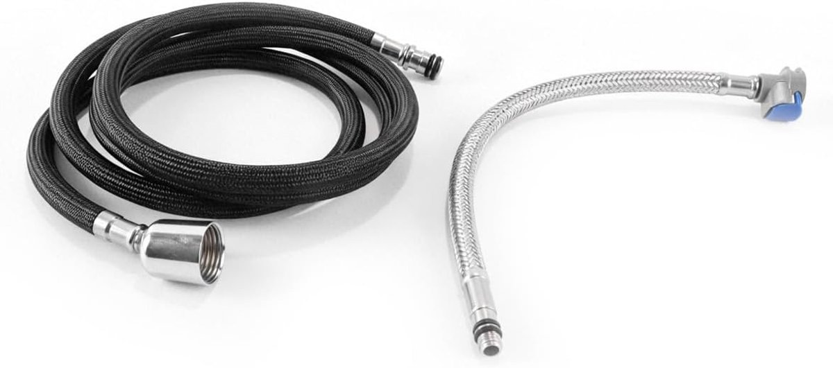 Vervangingsslang voor keukenkraan, 1,5 m, uittrekbare sproeikop met G1/2-draad (zwarte nylon gesp)