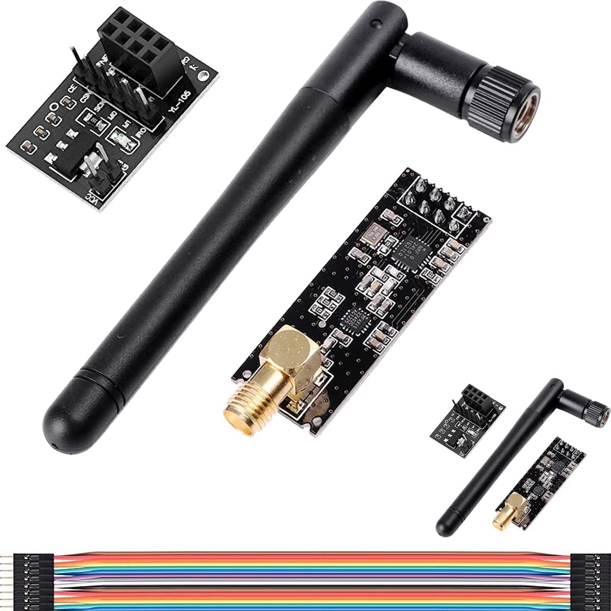 Nrf24l01 Draadloze transceiver ontvanger, 2 stuks + PA+LNA RF-module 2,4 GHz 1100 m, compatibel met nrf24l01