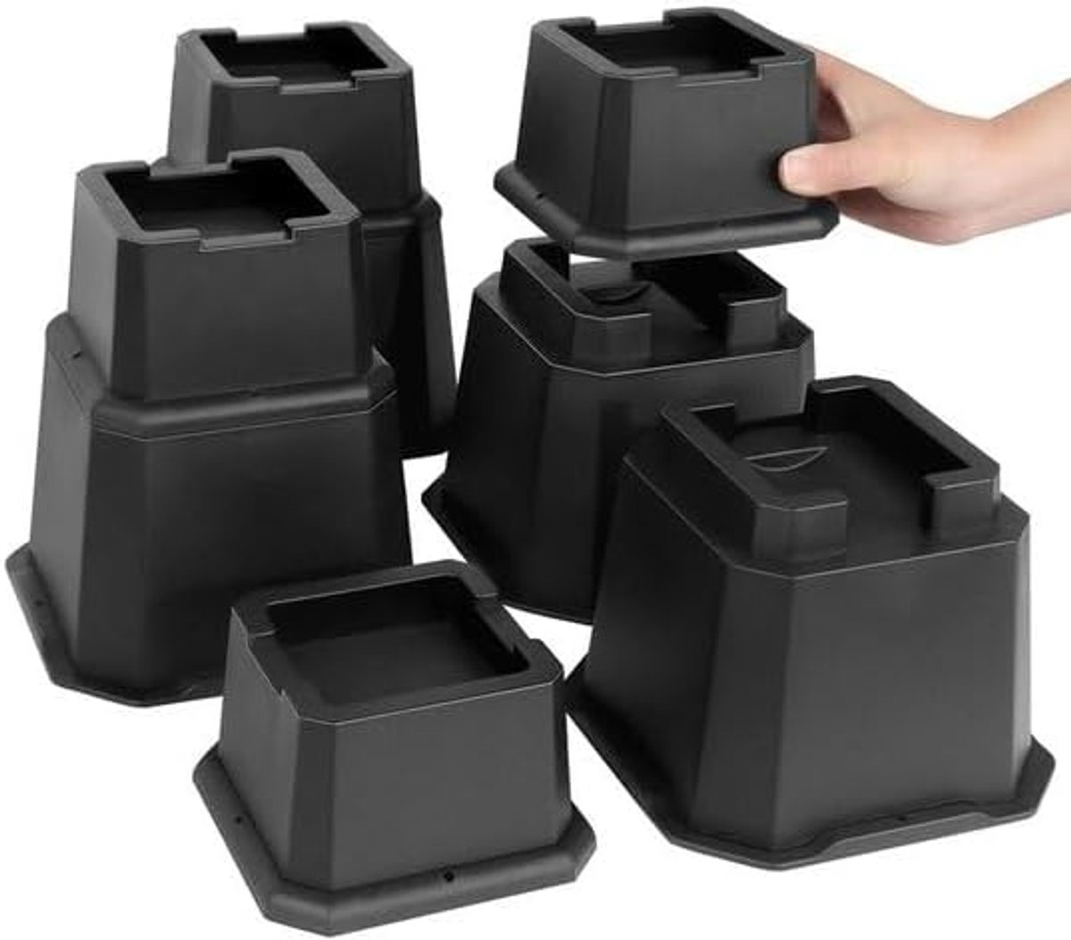 Meubelverhoger Set - Verstelbaar 5 cm - 15,2 cm - Geschikt voor Wielen - Extra Opbergruimte - SnelShoppen