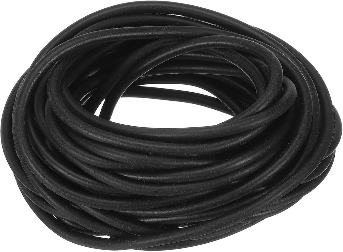 Rubberen afdichting voor deuren en ramen, diameter 4 mm, lengte 8,5 m, ronde schuimafdichting, solide raamafdichting voor lagers, matten, schuimbuizen - zwart