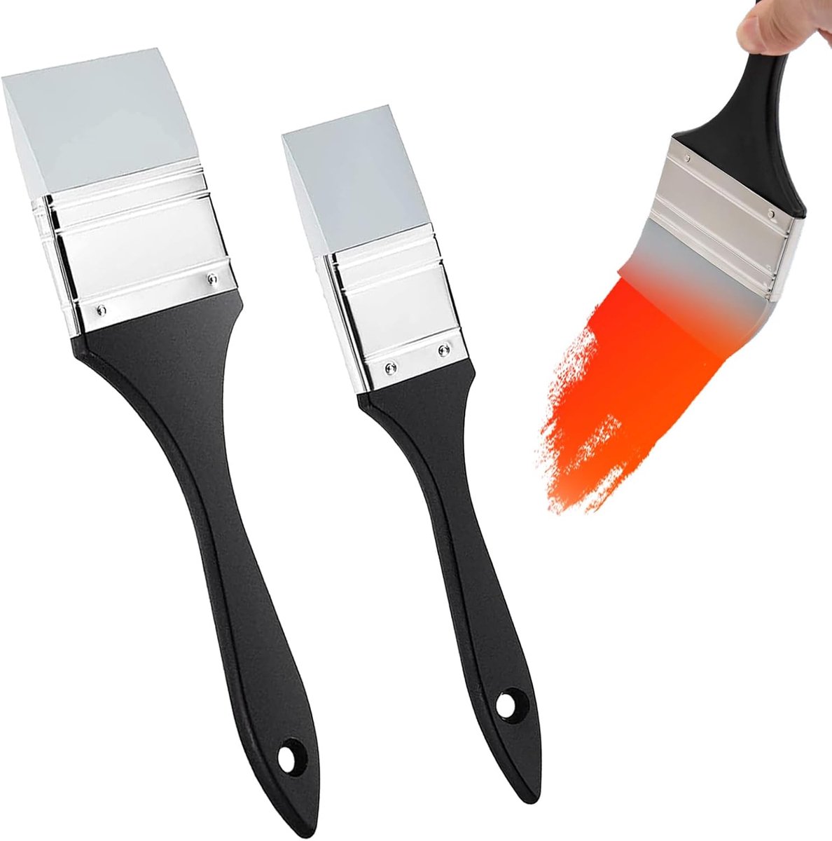2 stuks siliconen verfkwasten in 1 en 1,5 inch | Flexibele schilderkwast voor het verdelen, modelleren en creëren van texturen; gemakkelijk afwasbaar en herbruikbaar.