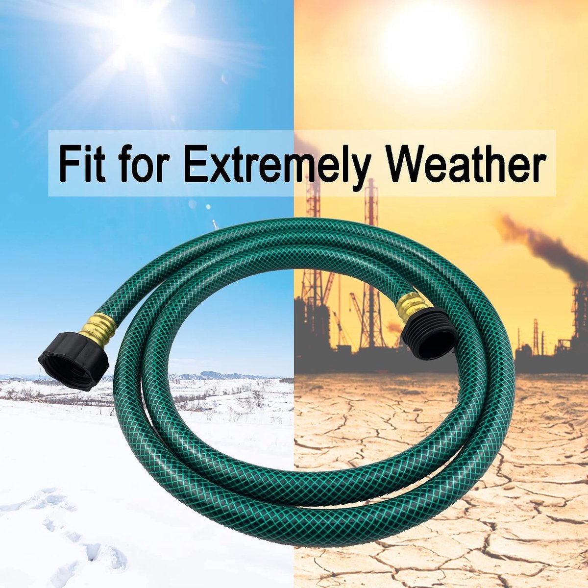 PVC Tuinslang - Waterslang Flexibel - Gazon Besproeien - Lekvrije Messing Fittingen - 1/2 inch x 10 FT - Groen – foto 2