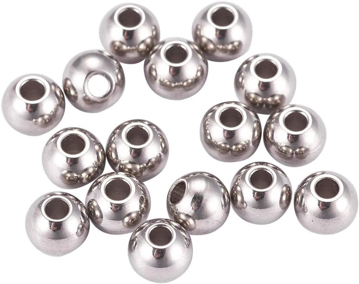 500 stuks gladde ronde kraal van roestvrij staal 304 roestvrij staal kleur bedels tussenkralen voor halsketting, armband, bjioux maken, 4 x 3 mm, gat 1,2 mm