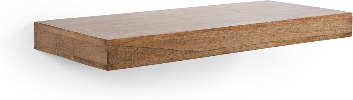 IAnanas Zwaar zwevend rek van massief hout, extra sterk wandrek van hout met verborgen houder, robuust wandplank voor hoge belasting, 61 cm x 14 cm