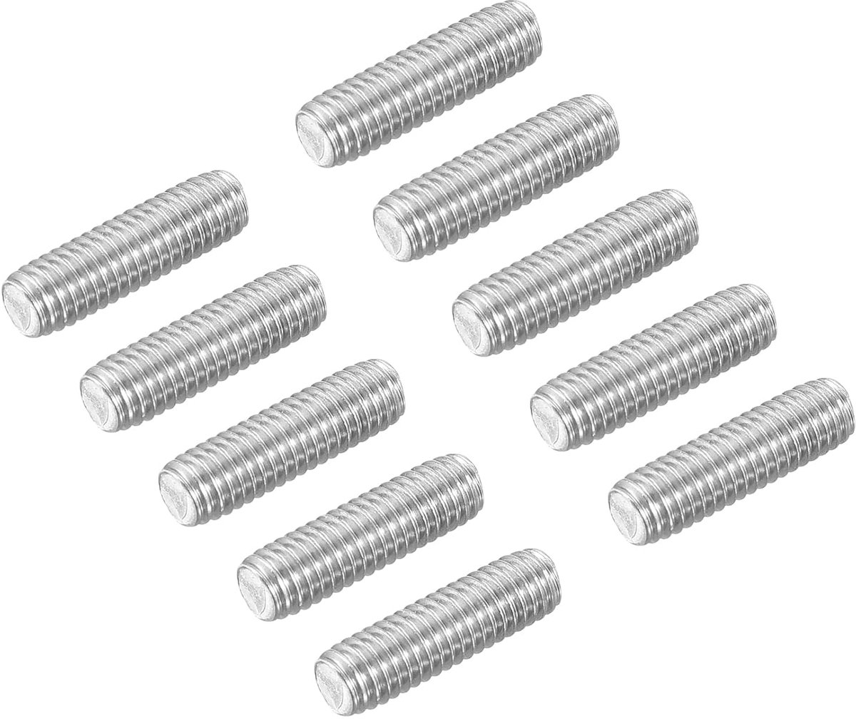 20 stuks schroefdraadstangen M6 - 1,0 x 20 mm, complete draadstangen, 304 roestvrij staal, lange schroeven met schroefdraad, beslag voor U-bouts, verankering, klemmen, houders, zilver