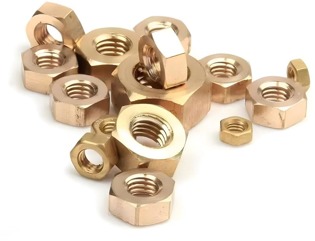 Moeren van messing, borgmoeren M2 (100 stuks)