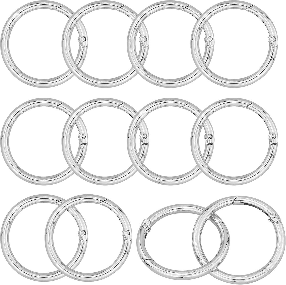 rond, 49 mm, zeer robuust, zinklegering, grote karabijnhaak, ring, ronde karabijnhaak, ring, ronde karabijnhaak, sleutelring, groot, voor sleutelhangers, sieraden, doe-het-zelf