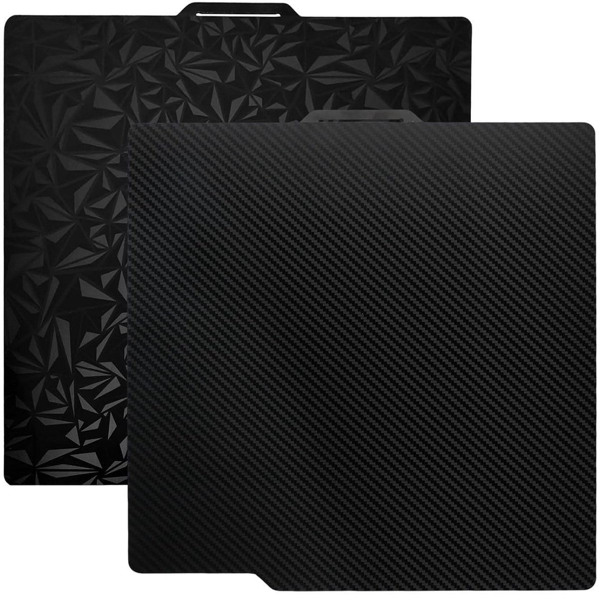 3D-printplaat, dubbelzijdig getextureerd, Diamond PEO en carbon PET, 257 x 257 mm, zwart, flexibele stalen veerplaat voor 3D-printer Bambu Lab X1, X1C, P1P, P1S, A1, eenvoudig te verwijderen