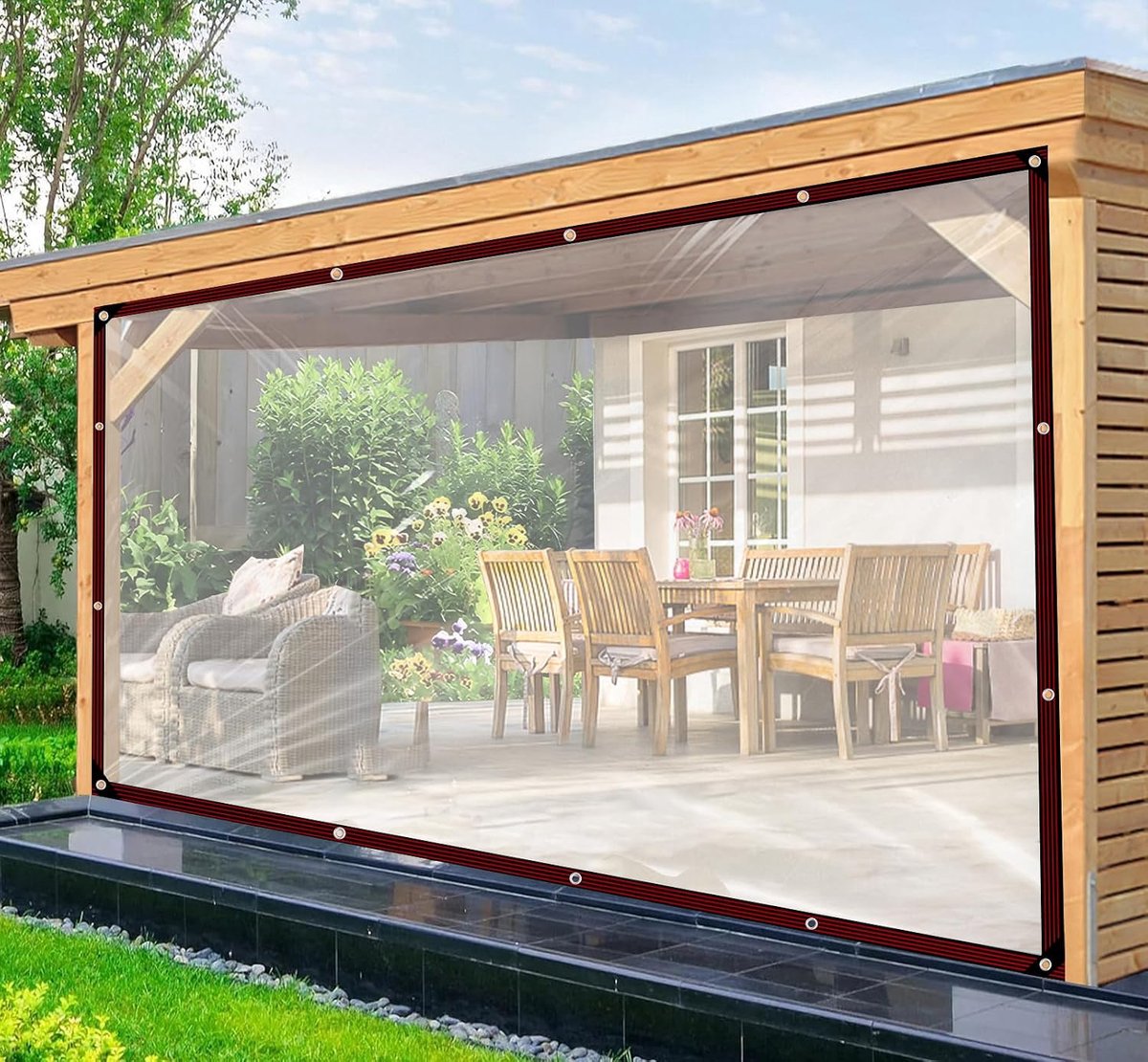 afdekzeil, 2,5 x 2 m, voor buiten, winter, weerbestendig, voor balkon, tuinmeubelen, kippenhok