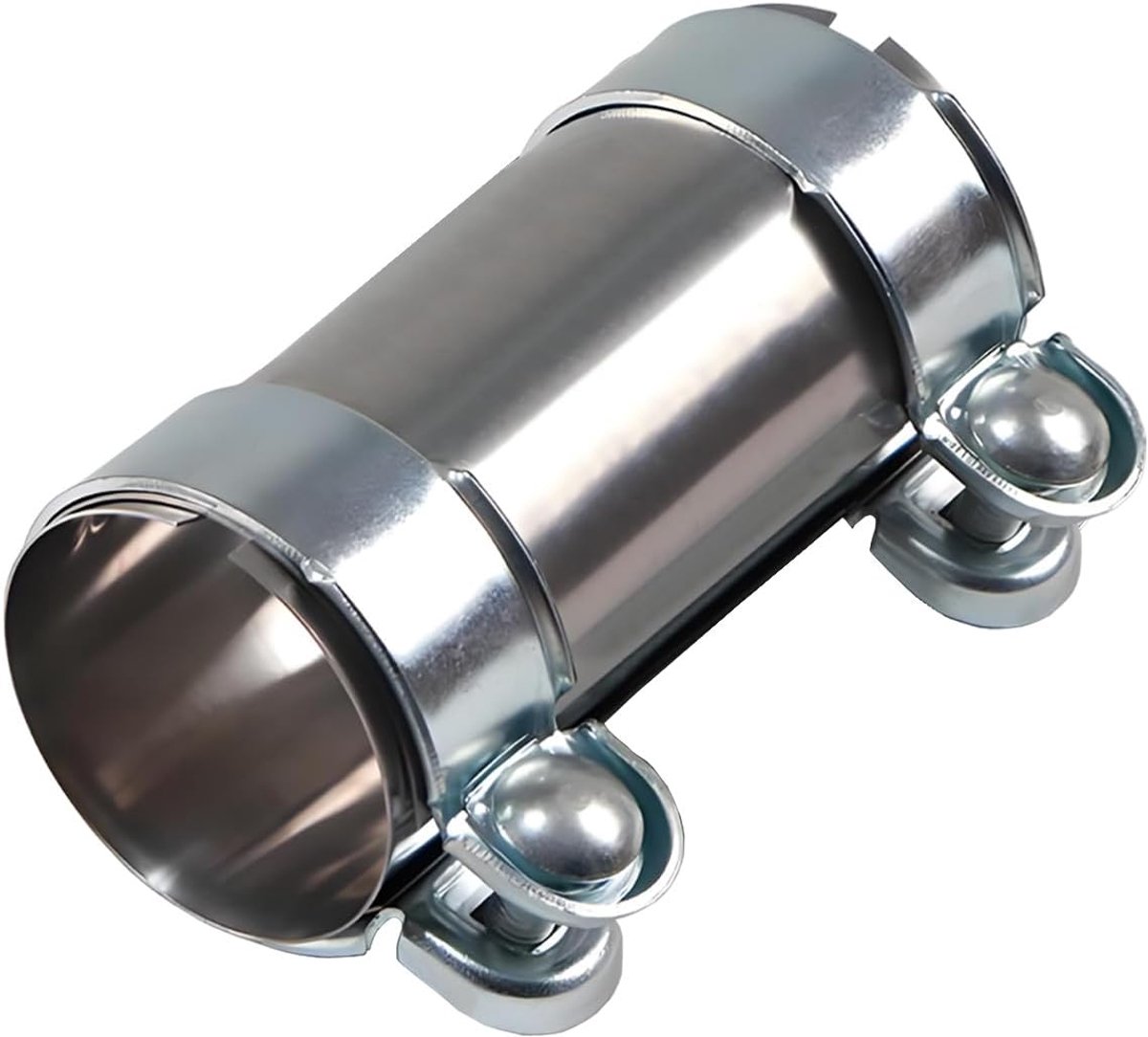 45 mm uitlaatpijpfitting roestvrij staal uitlaatpijpconnector dubbele tang hulzen aansluiting lengte 125 mm