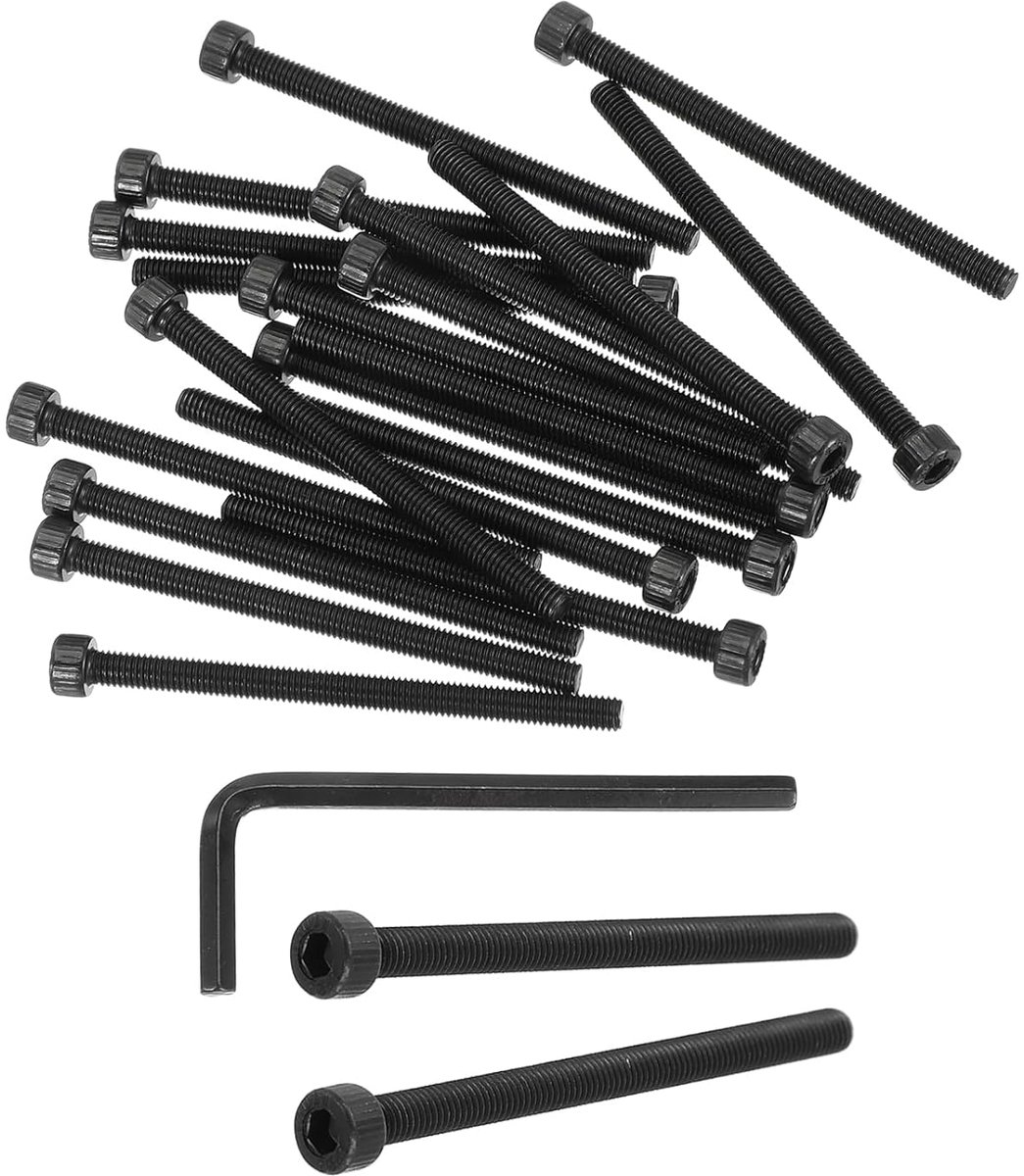 M5 x 70 mm zeskantschroeven met binnenzeskantkop, 20 stuks 12,9 graden koolstofstaal zeskantschroef met inbussleutel, zwart