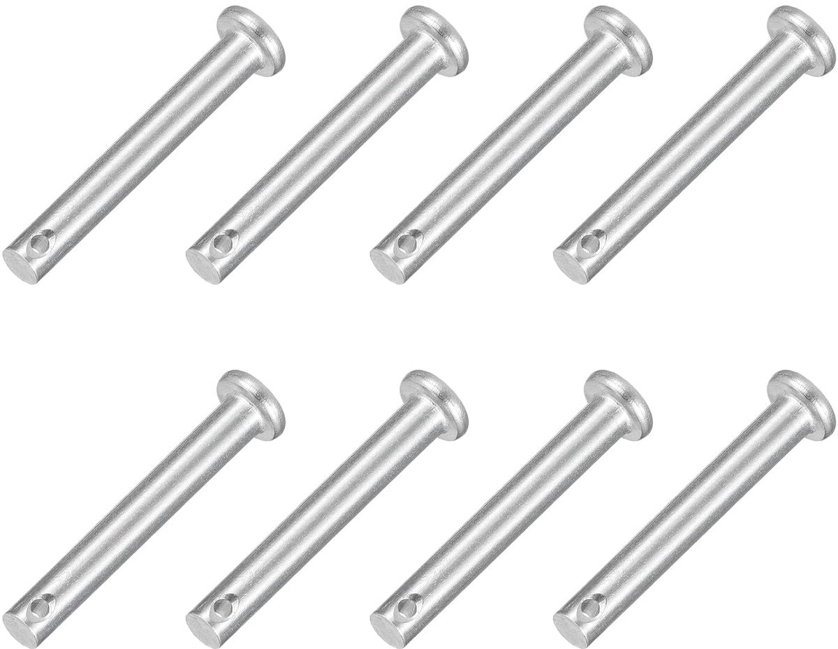 8 stuks 3/16" x 1-3/8" spelden met één gat, platte gatnaalden van roestvrij staal 304 voor aanhangerslot, mechanische reparaties, meubelinstallatie, uitrusting