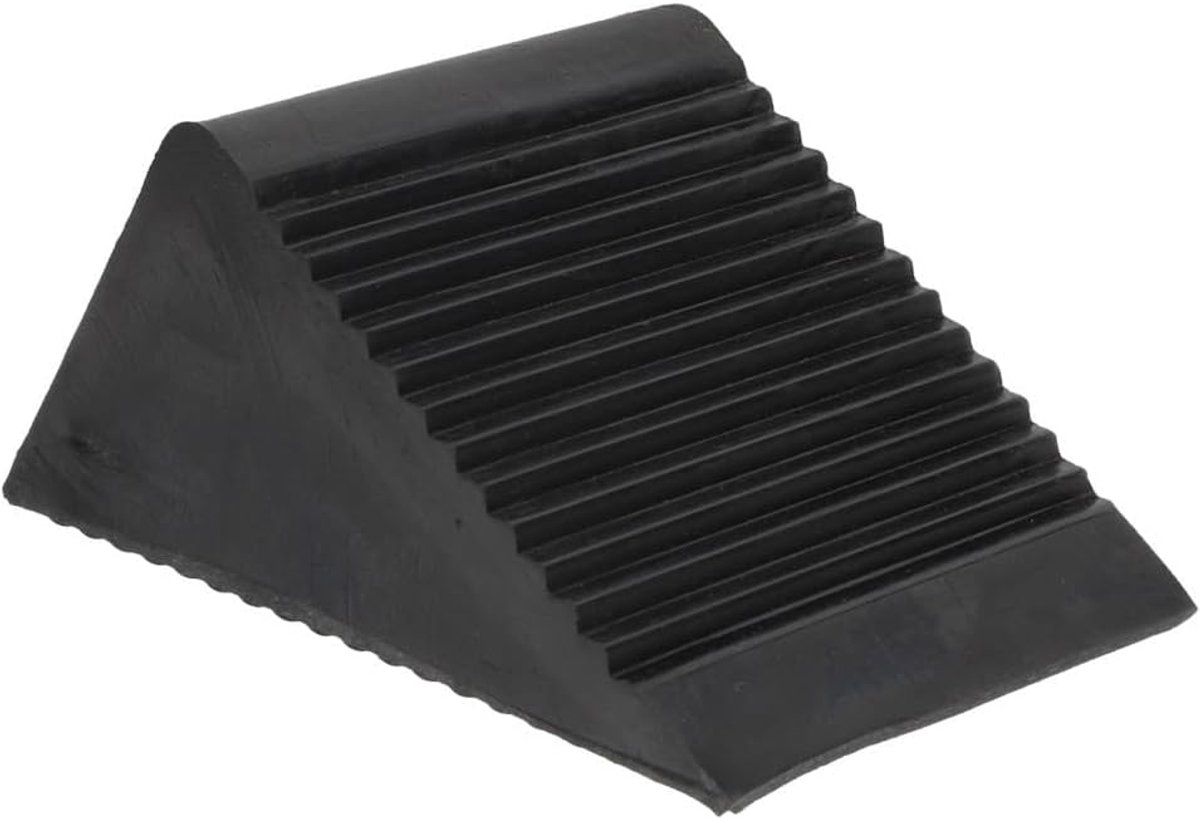 Draagbare wielstopper van rubber, antislip onderlegwig voor auto's en vrachtwagens, driehoekige bandenwig voor voertuigstabilisatie, compact en licht, voor reizen en werkplaats