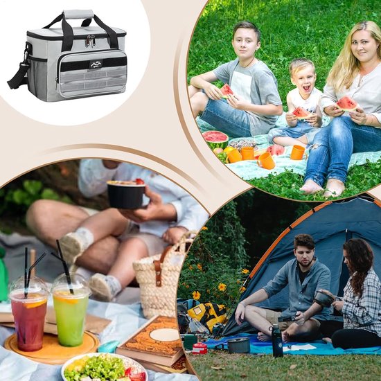 Générique Strandkoelbox, herbruikbare koeltas, herbruikbare container om mee te nemen, lichte transportbox met meerdere vakken voor werk, bouwplaats, camping, en van Générique — afbeelding 3