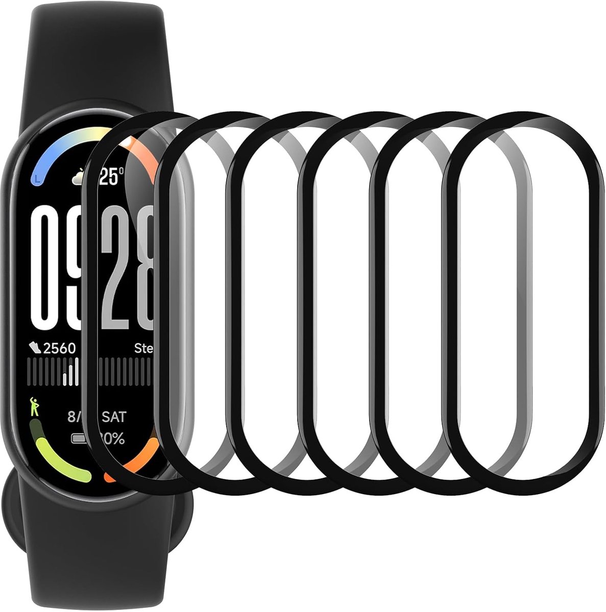 6 stuks beschermfolie compatibel met Xiaomi Smart Band 10, flexibele folie, HD helder, volledige afdekking, luchtbelvrij, krasbestendige displaybeschermfolie