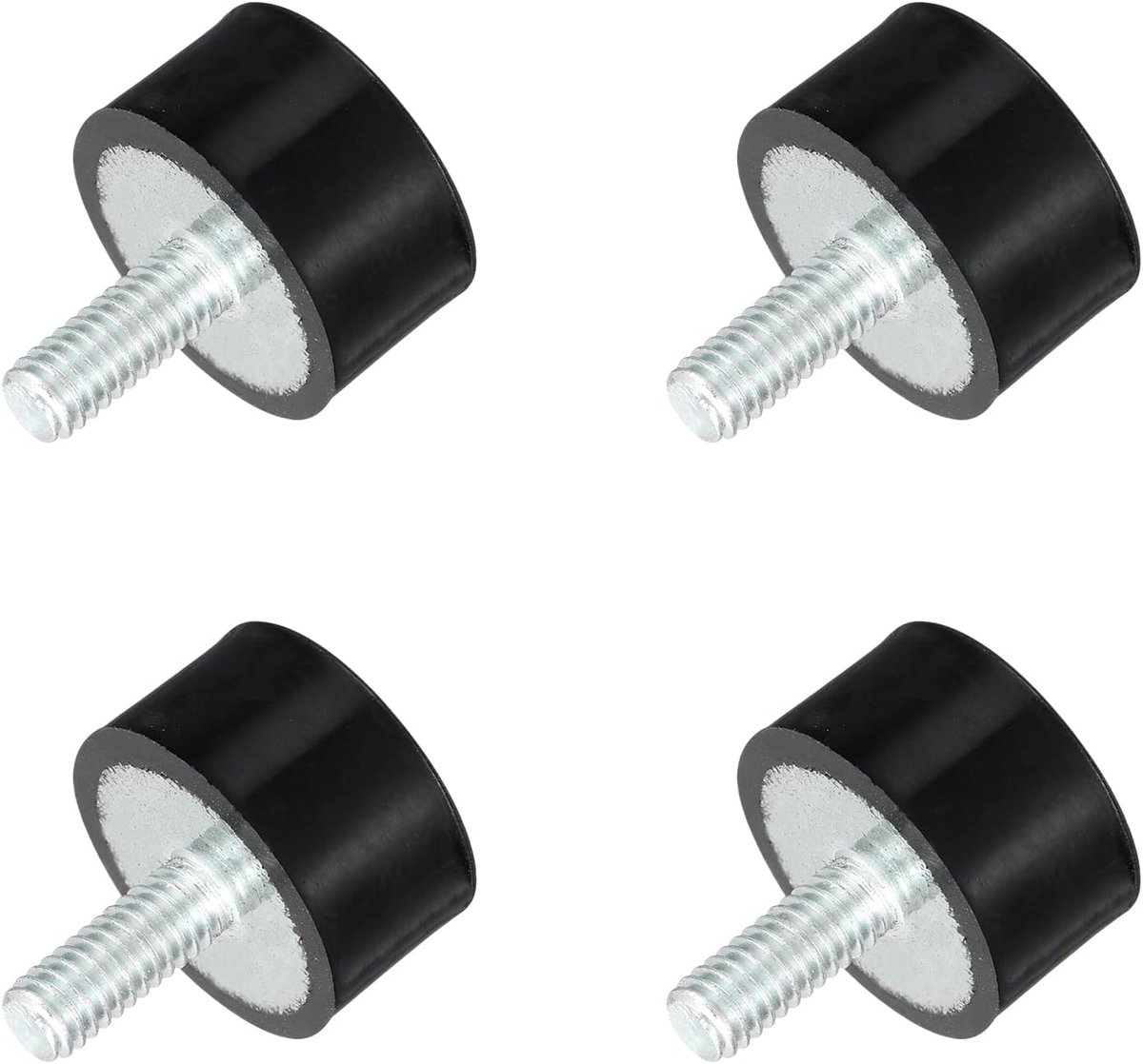 Rubberen houders met schroefdraad M4, trillingsisolatoren, cilindrische schokdemper met staven 15 x 8 mm, 4 stuks