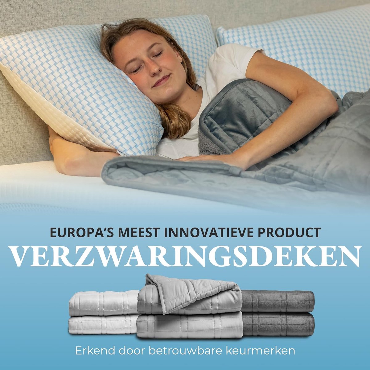 gewichtdeken 7 kg 150 x 200 cm - sherpa fleece - OEKO-TEX gecertificeerd - verbeterde slaapkwaliteit - SnelShoppen