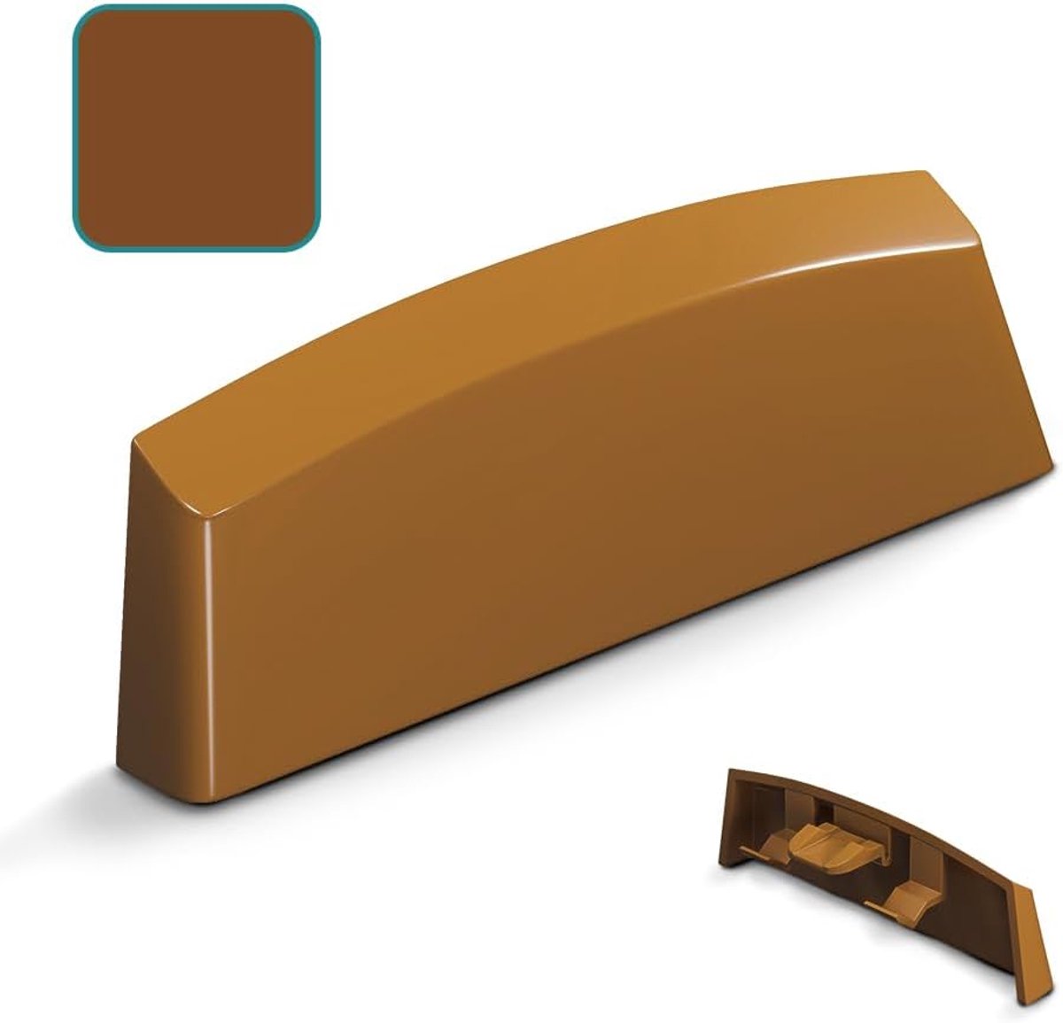 Raamwaterafdekkappen 45 mm Bruin RAL 8003 voor sleuffrezen van 29-33 x 4,6-5 mm, Verpakking van 25
