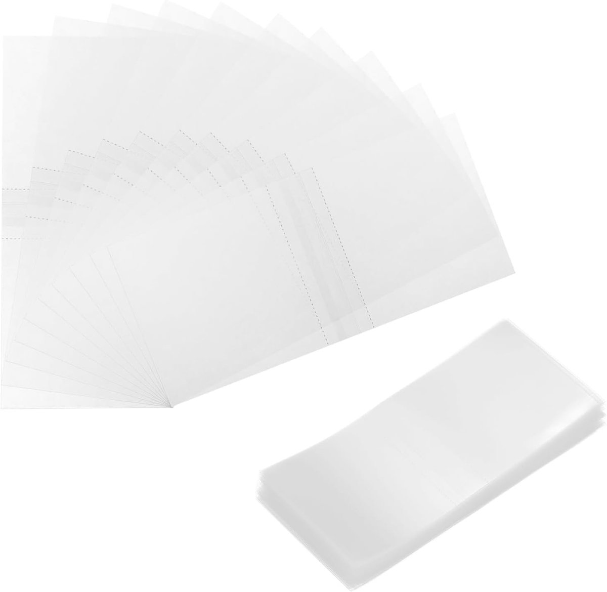 100 stuks geperforeerde transparante PET-banden voor het krimpen, 82 x 40 mm, geschikt voor kapdiameter 47-51 mm, voor glazen met druppelaar en reageerbuisjes