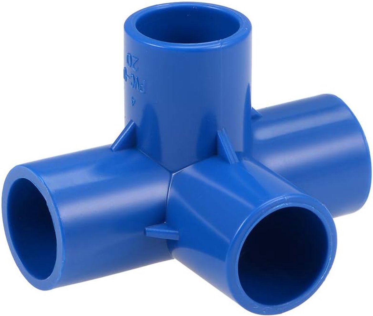 Sourcing map 20 mm, 2 stuks 4-weg T-stuk PVC aansluitboog meubels blauw PVC bewateringssproeier