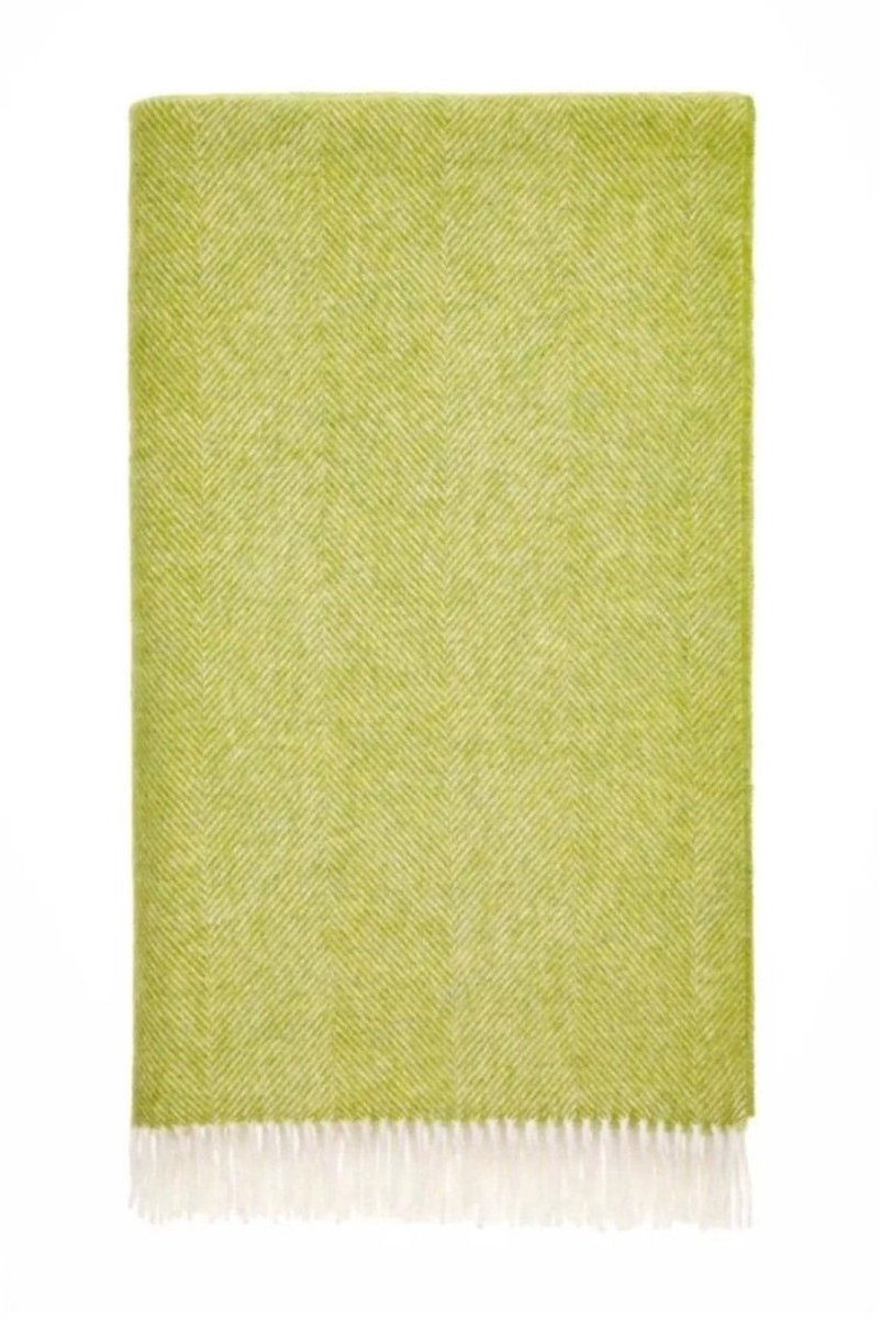 Bronte by Moon Plaid Visgraat Lime Groen - Shetland Lamswol - 140x185 - Bronte by Moon
