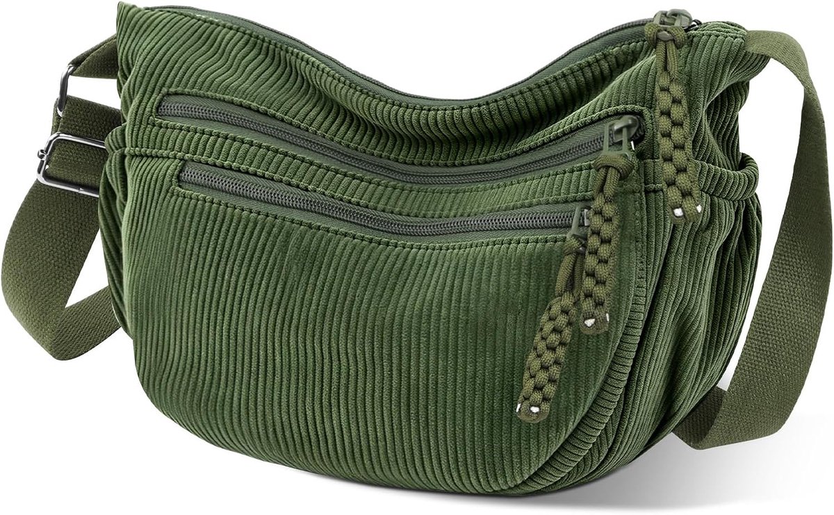 Schoudertas dames - halve maan tas - met ritssluiting en verstelbare riem - ideaal voor reizen - SnelShoppen