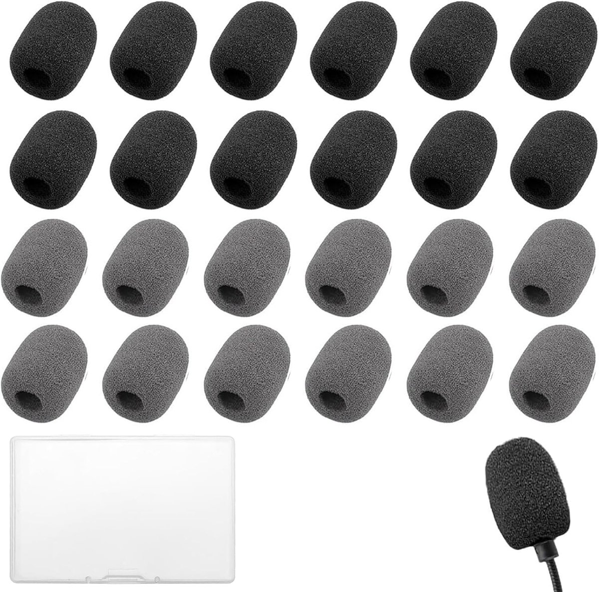 Microfoonkappen 30 stuks - schuimrubber - meerkleurig - bescherming voor microfoons - SnelShoppen