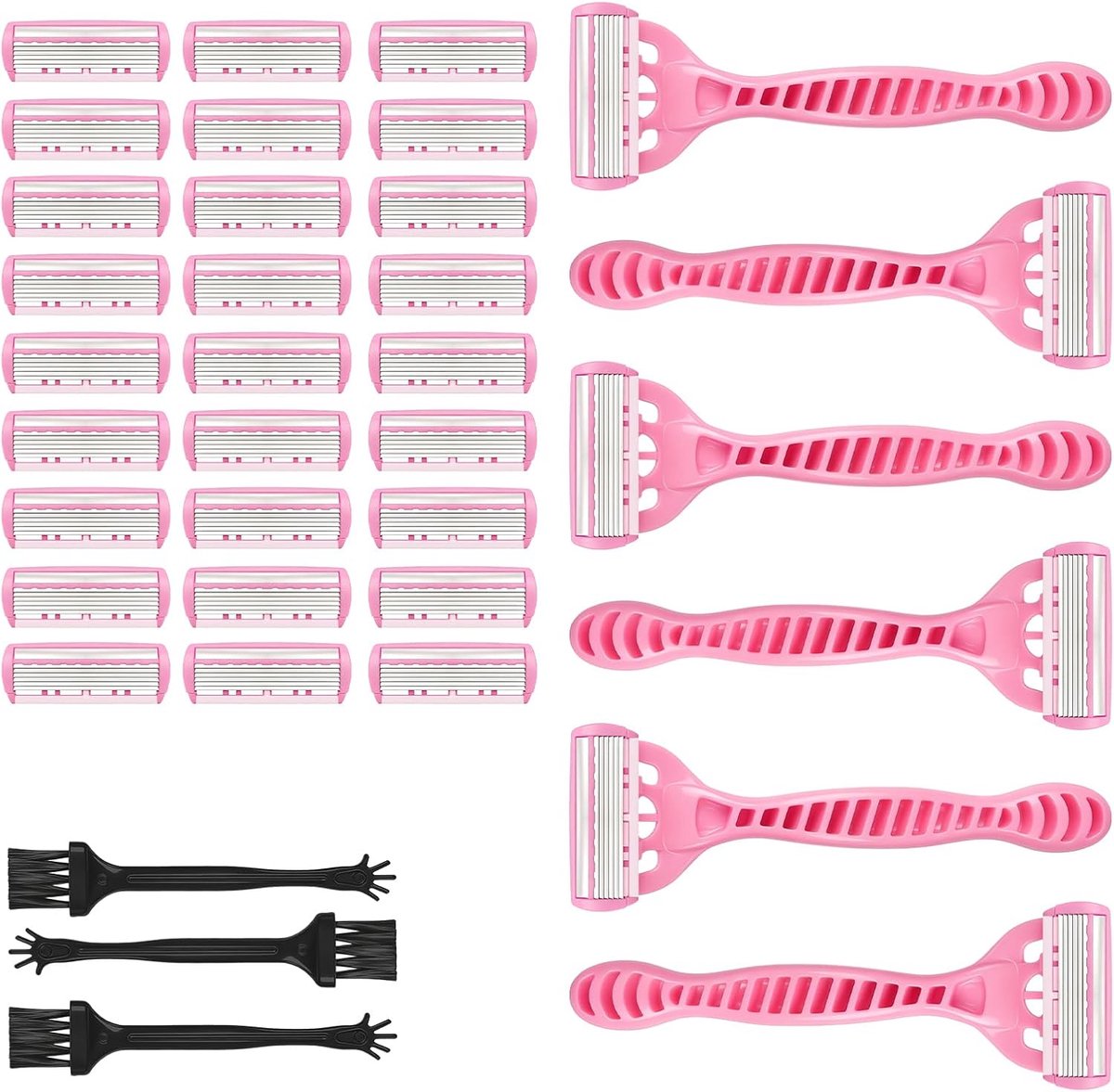 Scheerapparaat voor dames - 6 handgrepen + 27 mesjes - ergonomisch design - perfecte ontharing - SnelShoppen