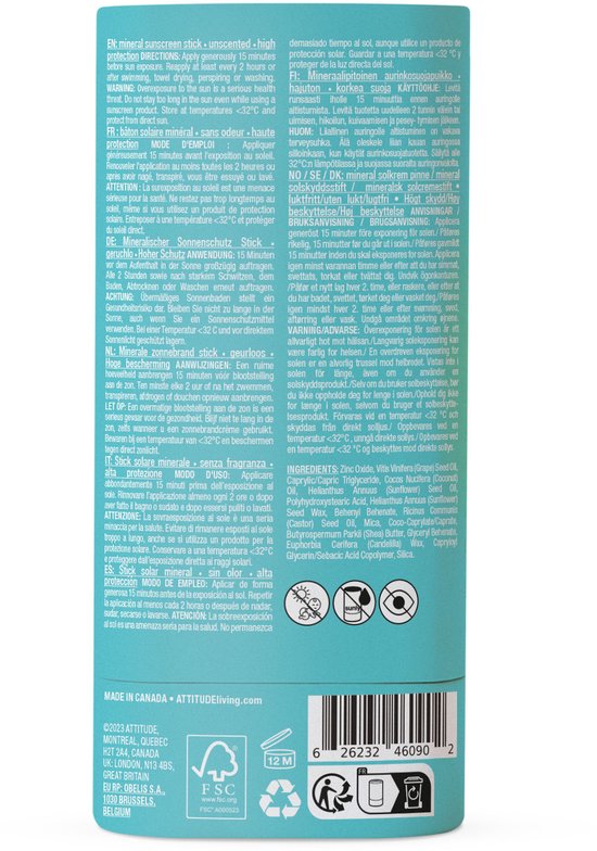 ATTITUDE Sunly Zonnebrandstick Parfumvrij - SPF30 ECO - duurzaam van Attitude — afbeelding 3