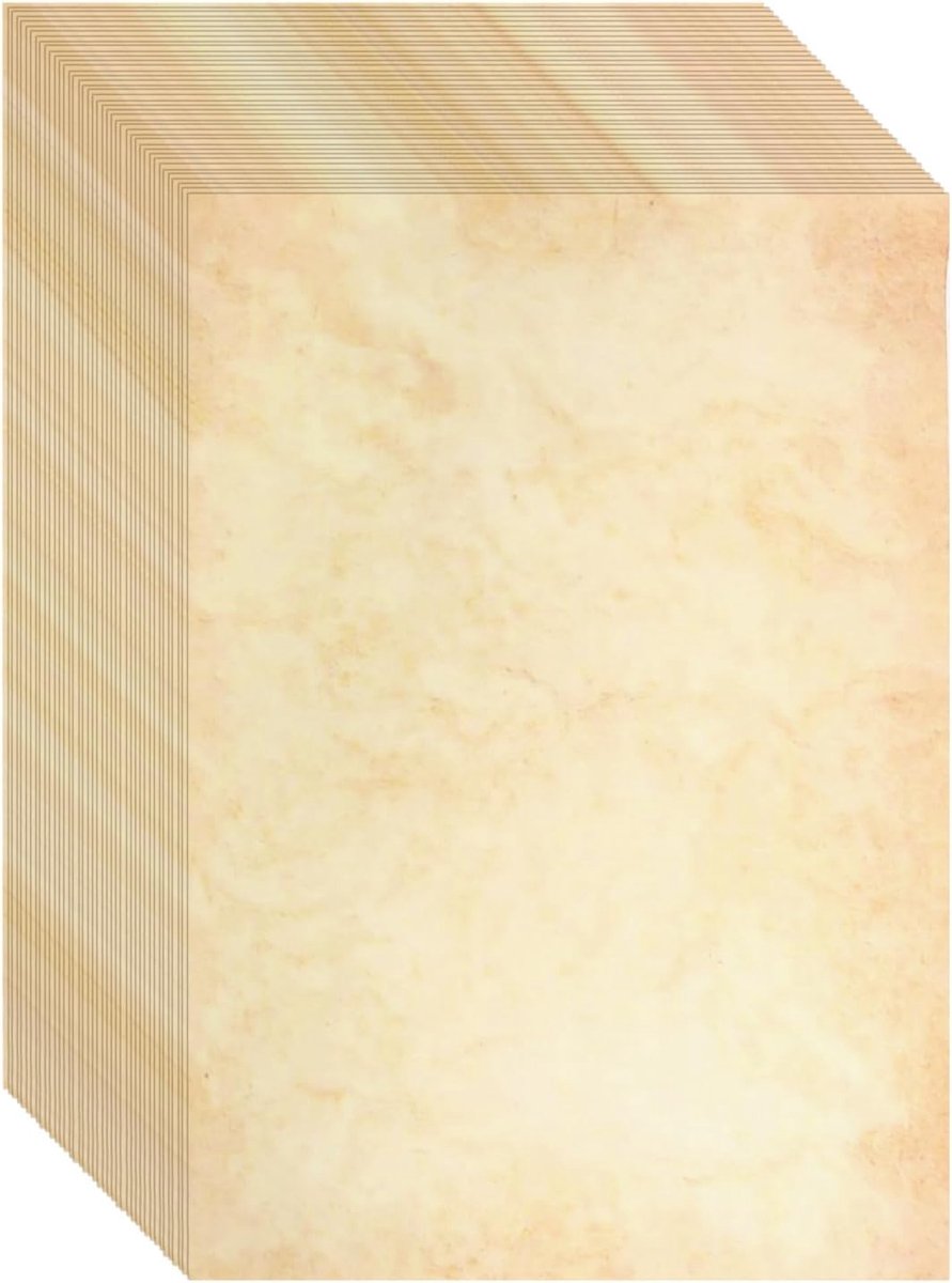 Parchment papier A4 - 100 vellen - vintage look - ideaal voor uitnodigingen - SnelShoppen