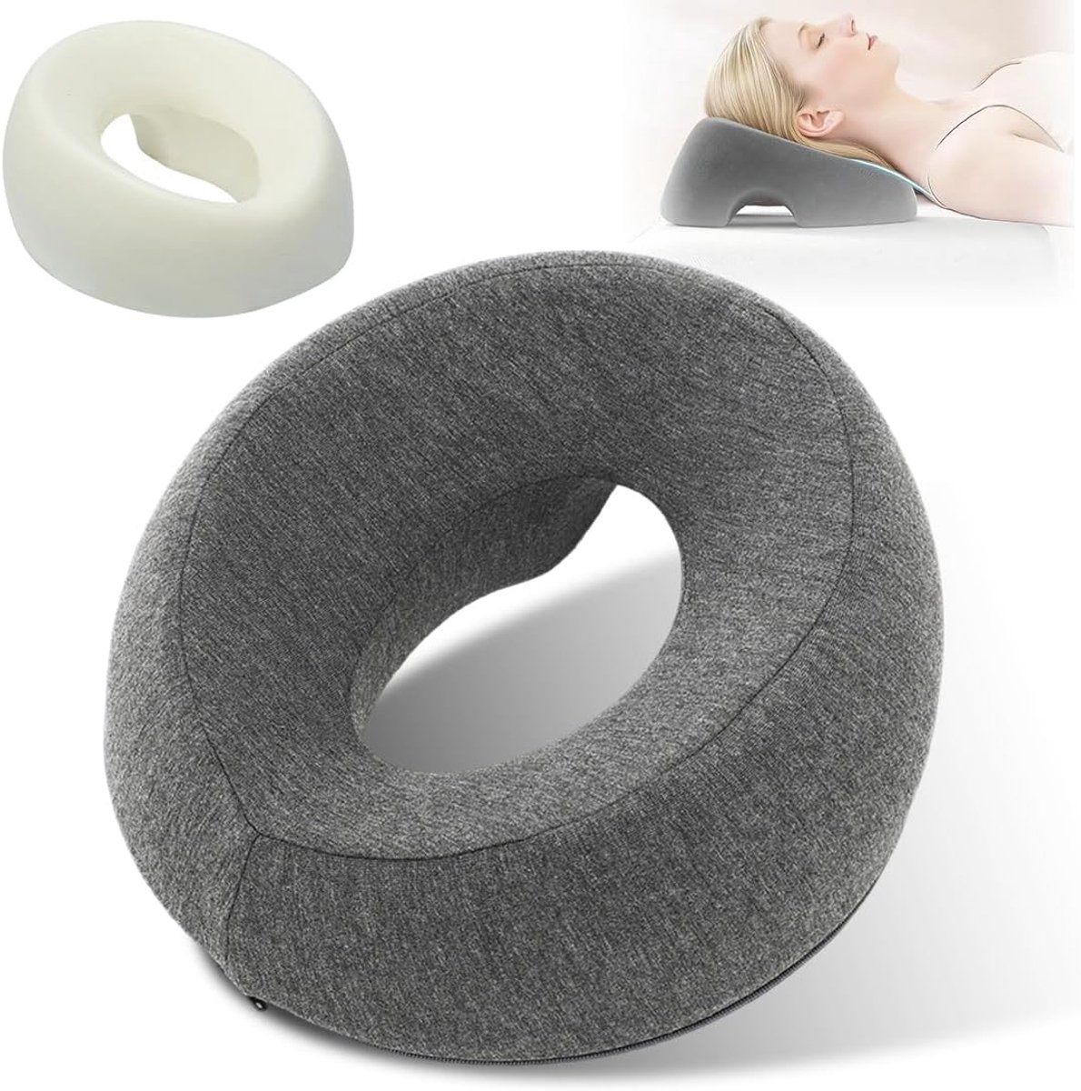 Massage-gezichtswiegkussen U-vorm - geheugenschuim - ergonomisch design - perfect voor ontspanning - SnelShoppen