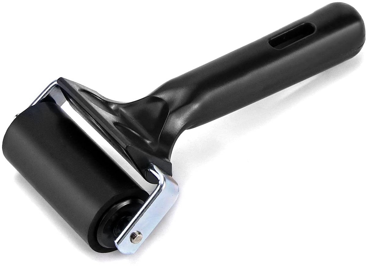 Rubber rollers 6 cm - zwart - voor lino printen en knutselen - verwijdert luchtbellen - SnelShoppen
