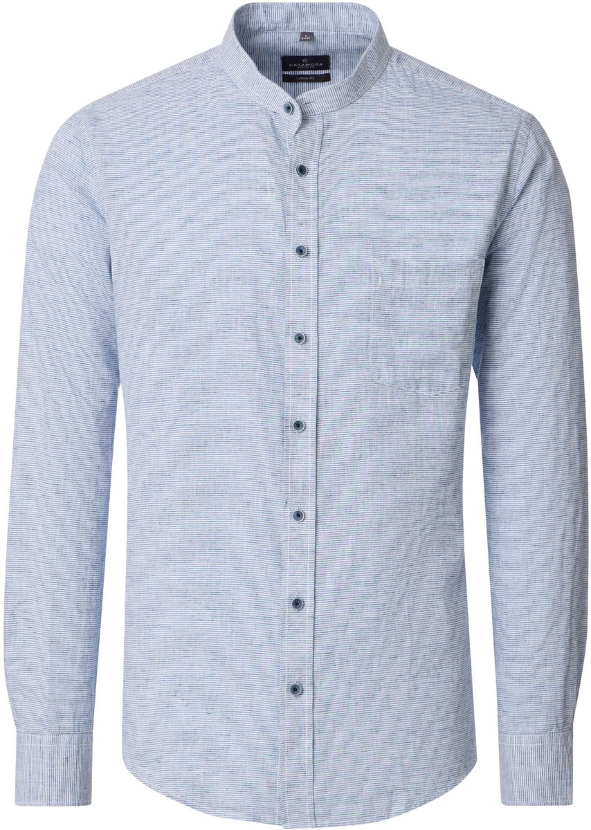 CASA MODA Sport casual fit overhemd - structuur - lichtblauw - wit