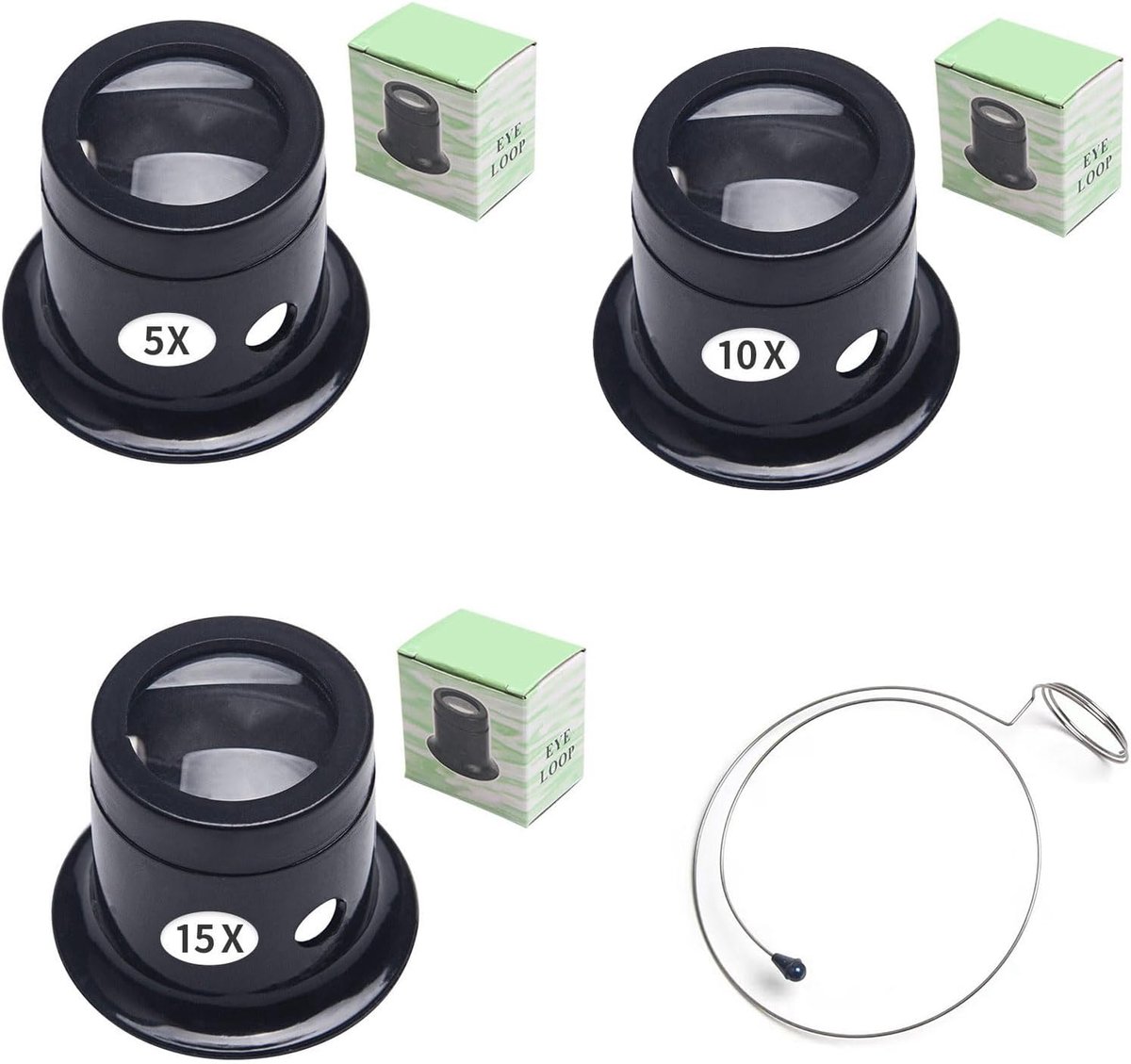 Monoculaire vergrootglas 5x 10x 15x - hoogwaardig glas - krasbestendig - comfortabel gebruik - SnelShoppen