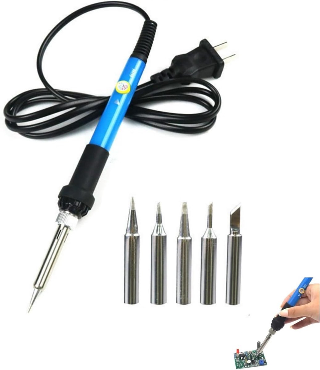 Loodsoldeerbout 60 W - Inclusief houder - Instelbaar van 93 tot 450 °C - Perfect voor kleine reparaties - SnelShoppen