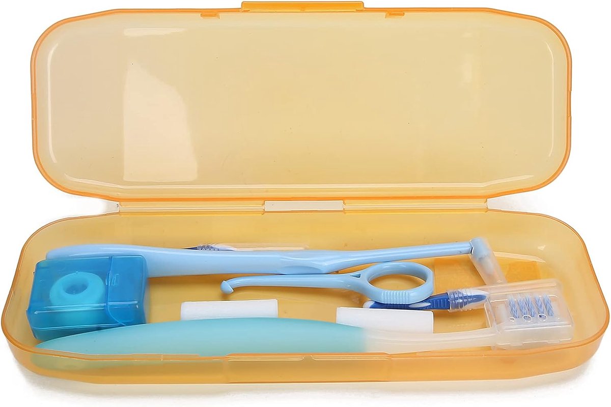 SnelShoppen - Orthodontische Mondverzorgingsset inclusief Tandenborstel, Beugelreinigingsborstel, Flosser, Interdentale Borstels, Beugelhouder Verwijd