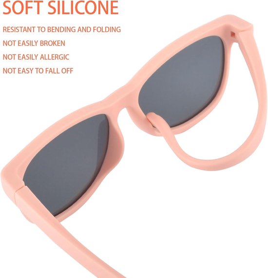 Baby Zonnebril - Kinderzonnebril Babybril - Bescherming Zonnige Dagen - Opvouwbaar Gepolariseerd - 0-36 Maanden - Roze — afbeelding 5
