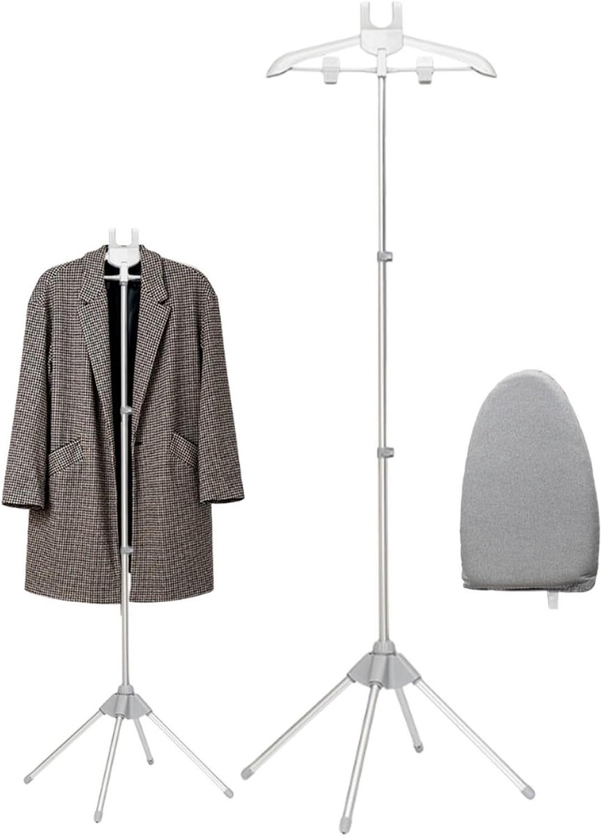Stoomstrijkijzerstandaard - Opvouwbare houder - Kleding Stomen - Stabiele Verticale Structuur - 160 x 43 cm - Grijs