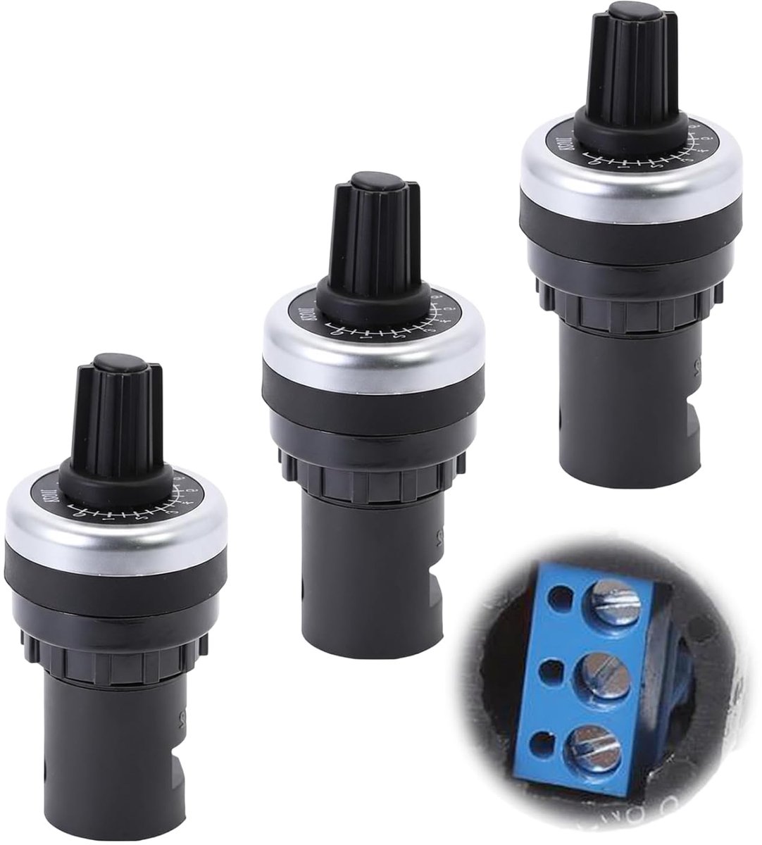 Rotary potentiometer 10kΩ - 22mm schakelbord - zonder solderen - ideaal voor VSD VFD snelheidsregeling - SnelShoppen