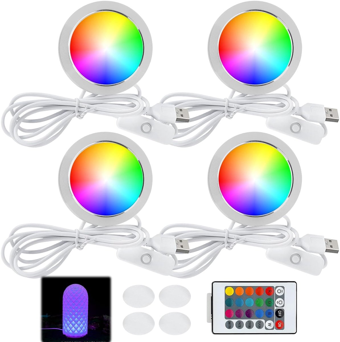 3D printer LED lamp set 4 stuks - aluminium - RGB verlichting - ideaal voor modellen en ambachten - SnelShoppen