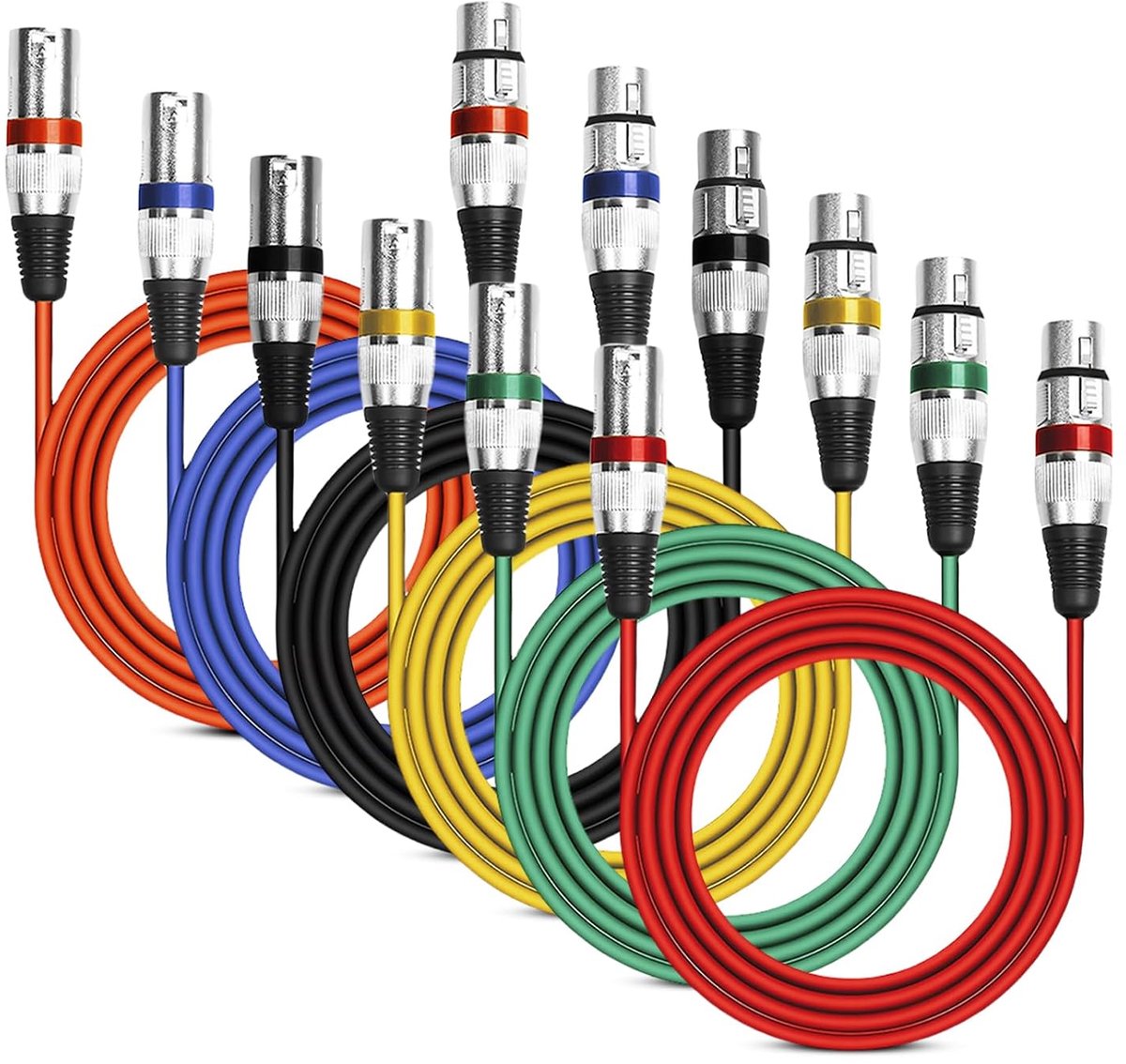 XLR kabel 2 m - 6pcs microfoon kabel - 3-pins signaal kabel - ideaal voor studio en live productie - SnelShoppen